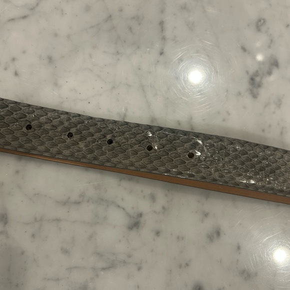 Women’s Carlisle size Large 1”skin belt. 37” length. lizard/snake grey tone - Picture 7 of 8